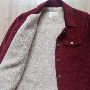Roxy Corduroy Oversized Varsity Jacket Redwood XS-M